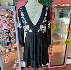 Jun & Ivy Women's Black Bohemian Dress Size XL